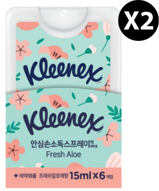크리넥스 손소독 스프레이 알로에, 15ml, 12개