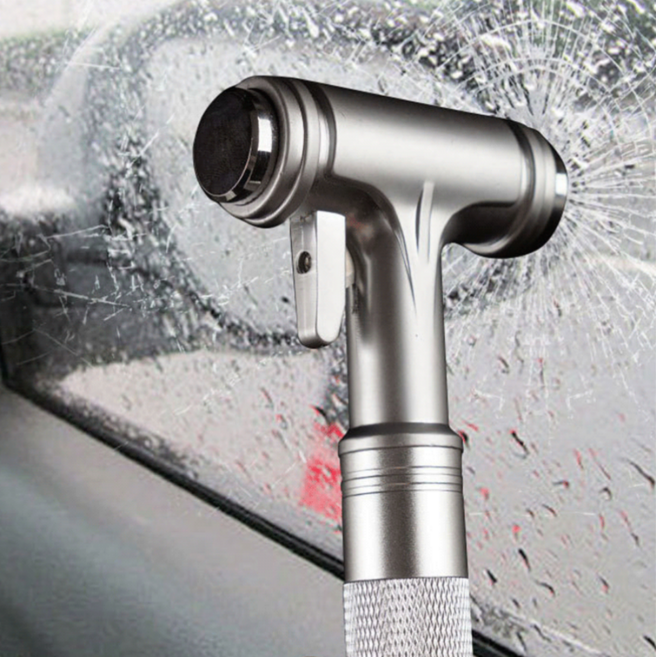 차량용 유리 망치 자동차 비상용 탈출용 망치 차유리깨는도구 안전벨트절단기, 1개, 상세페이지 참조