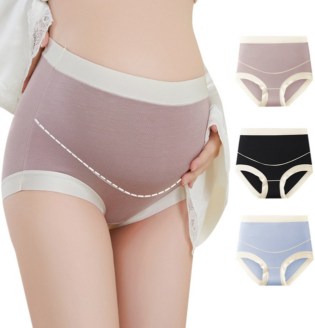 [당일출고] 수엠W 만삭 임산부 하이웨스트 모달 코튼 노라인 팬티 B004 맘핏임부팬티3종세트