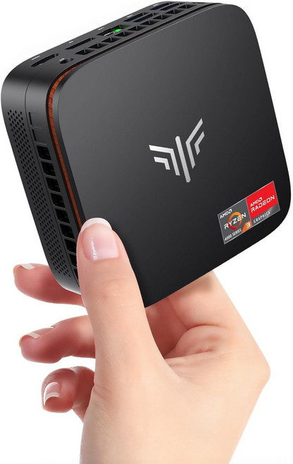 KAMRUI Pinova P1 미니 PC AMD Ryzen 4300U 컴퓨터비트 N15010110U 최대 3.7GHz 16GB RAM 256GB M.2 SSD 마이크로 데스크톱, 16GB+256GB/4300U, Black