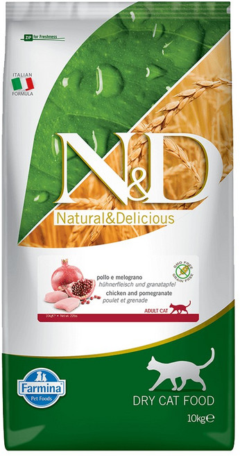 Farmina 法米納 ND 全齡貓 天然無穀雞肉石榴口味乾糧 1.5kg-10kg, 1個, 10kg, 雞