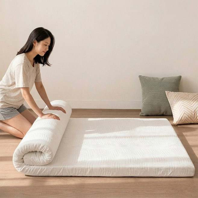 포근방 편안한 메모리폼 토퍼 토퍼매트리스 메트리스 단단한 허리 지지 고밀도30D 휴대용 탈부착 항균기능
