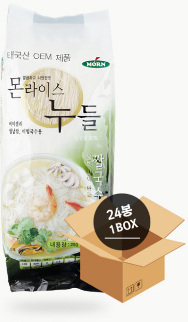 MORN 라이스 누들 월남쌈 비빔국수용, 250g, 24개