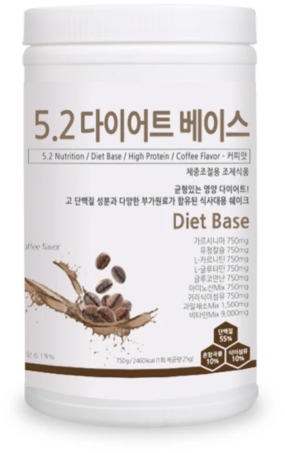 5.2 다이어트베이스 750g 커피맛 체중조절용 다이어트쉐이크, 1개 - 쿠팡
