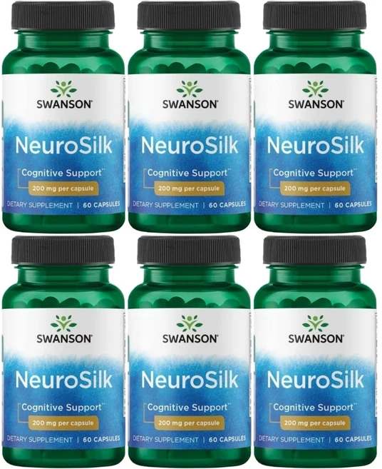 스완슨 NeuroSilk 뉴로실크 200mg, 6팩, 60정 - 쿠팡