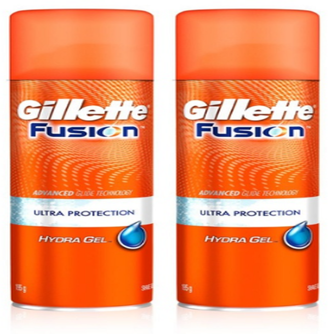 질레트 정품 퓨전 하이드라 울트라 프로텍션 쉐이빙젤, 195ml, 2개