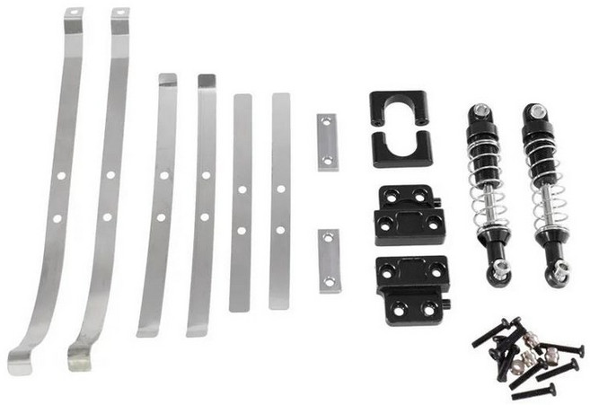 금속 리어 액슬 완충기 스프링 및 고정 시트 마운트 브래킷 세트 MN82 LC79 1/12 RC 자동차 업그레이드 부, 03 Black