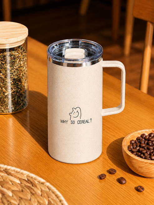 [와이쏘시리얼] 친환경 머그 텀블러 600ml, 1개, 아이보리