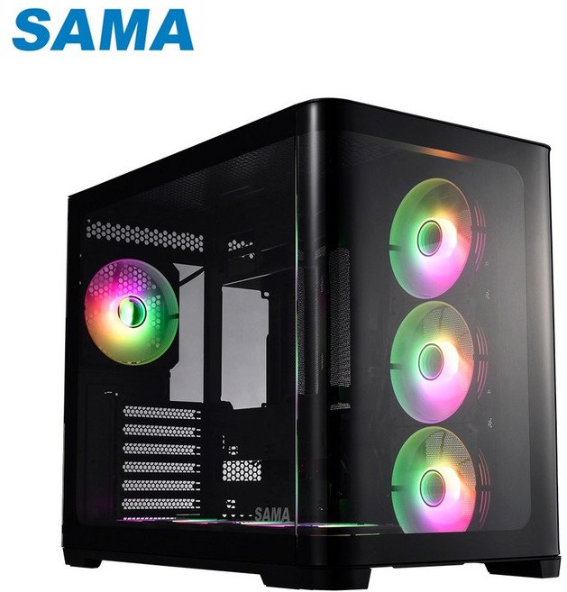 先馬 SAK2851(B) 曲境界(黑) ATX 背插式電腦機殼，簡潔理線，優異散熱，擴充性強, 1個
