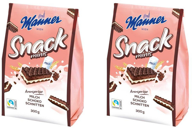 manner 마너 오스트리아 웨하스 미니 밀크 초콜릿 쇼콜라 300g 2개