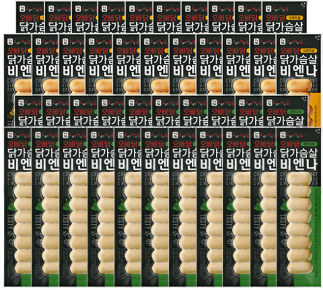 오빠닭 닭가슴살 비엔나 소시지 혼합구성, 42개, 64g