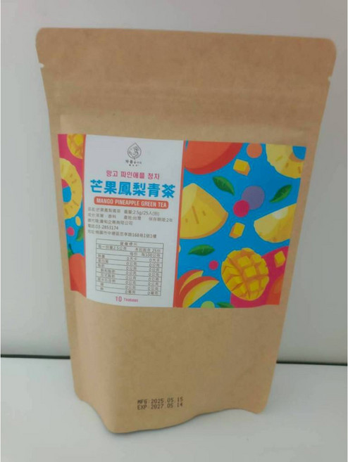 萬泰豐 水果茶 芒果鳳梨青茶 2.5g*25入 團購現貨 隔日配, 1個