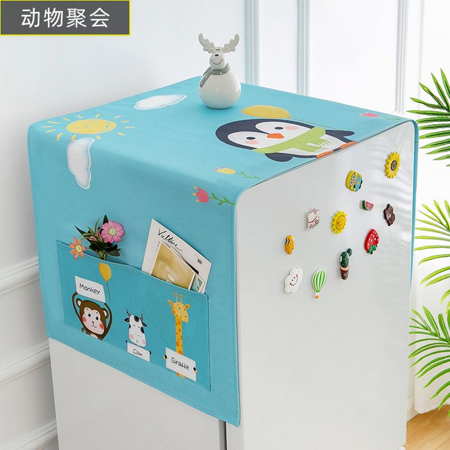 가죽 냉장고 커버 방수 오일 워시 프리 세탁기 전자 레인지 용 보호 장치, 05 65x170cm, 02 White