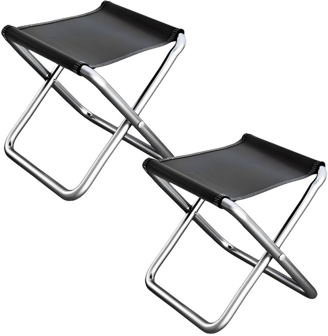 아웃사이드업 휴대용 접이식 미니 의자, 2개, 블랙