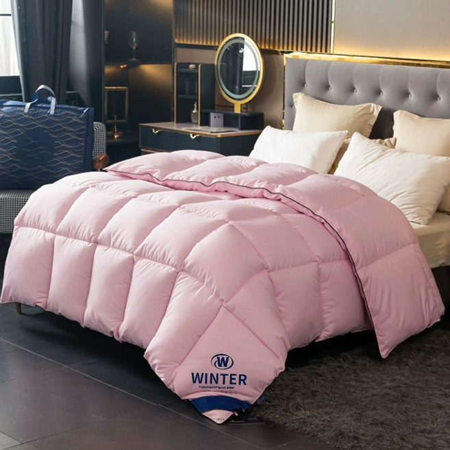 95% 솜털 구스 거위털 다운 이불 겨울 호텔 고급 덕다운, 분홍색