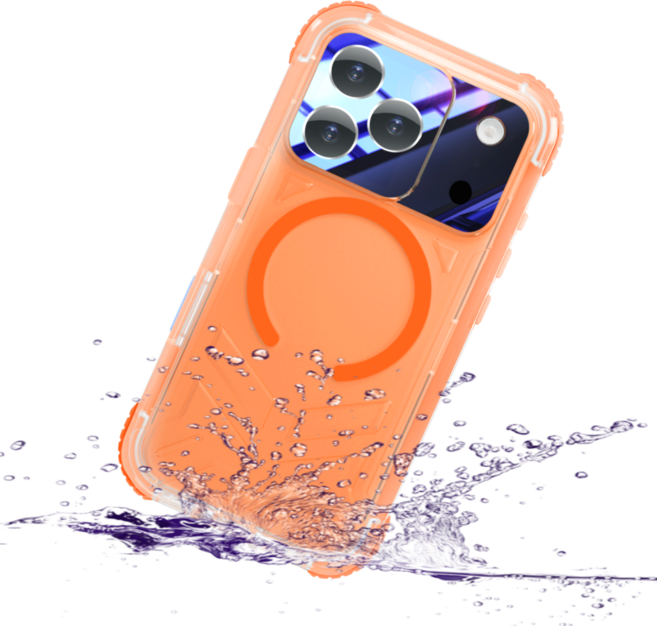 코지박스 물놀이 방수 케이스 아이폰 잠수 방수팩 맥쉴드, 1개, 아이폰17 프로 오렌지
