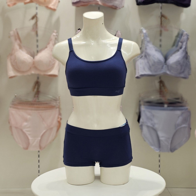[국내매장 정품] [트라이엄프] 슬로기 고올라운드 노와이어 브라탑 사각팬티 세트 SBDF872226 YA 682980