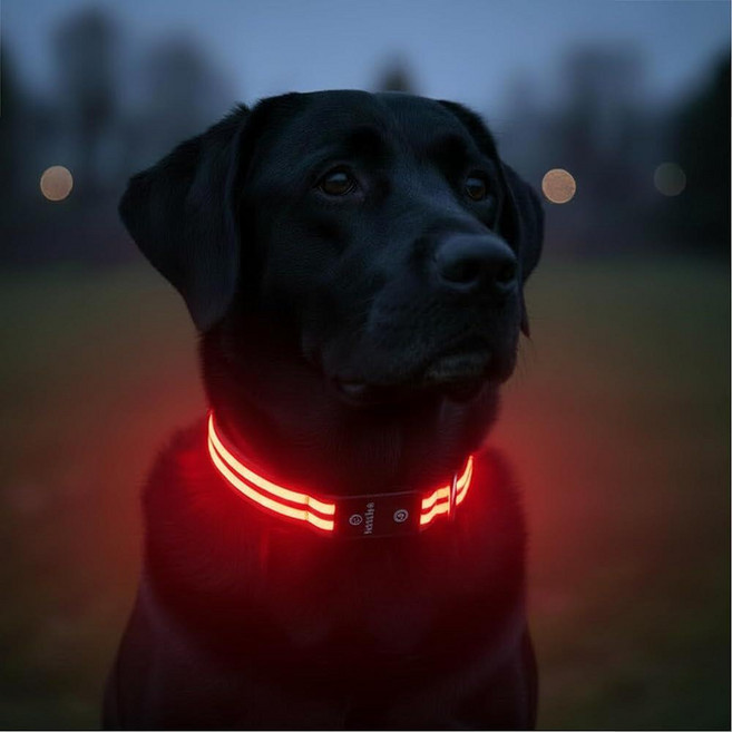 Tractive LED 조명 강아지 목걸이 USB 충전식 방수 (그린) 323821 5423808052, 레드