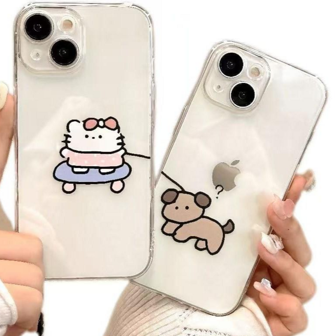 키티 멍멍이 커플 투명젤리 아이폰 갤럭시 케이스