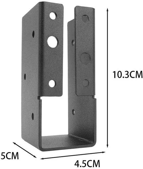 2x4 조이스트 행거 데크 난간 숨김 연결부 헤비 듀티 브래킷 2개 세트 목공 빔 지지대 퍼골라, 02 2PCS Black