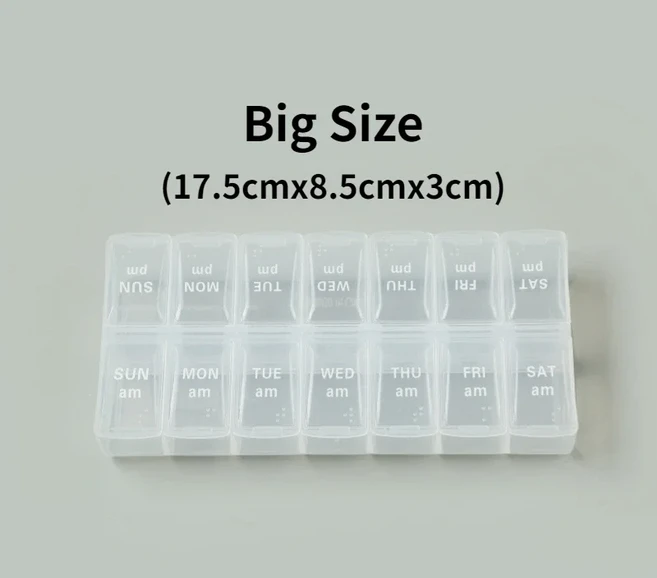 14 그리드 주간 알약 주최자 7일 하루 2회 케이스 휴대용 상자 컨테이너 보관 비타민 생선 기름, 02 NO.16