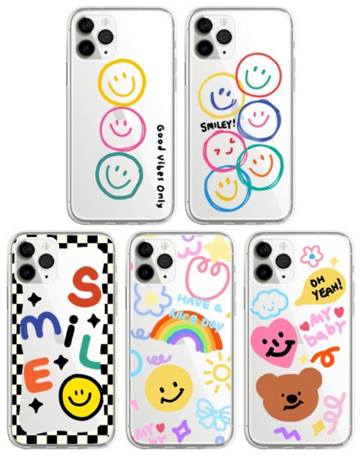 갤럭시버디3 버디2 스마일 스마일링 투명 젤리 케이스