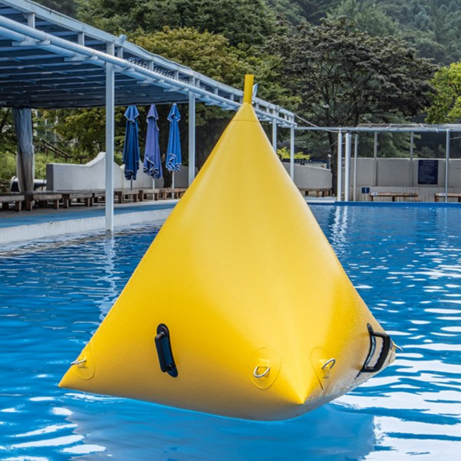 공기주입식 안전구역 수면경계 정사면체 해양표시부표 B형, 노랑