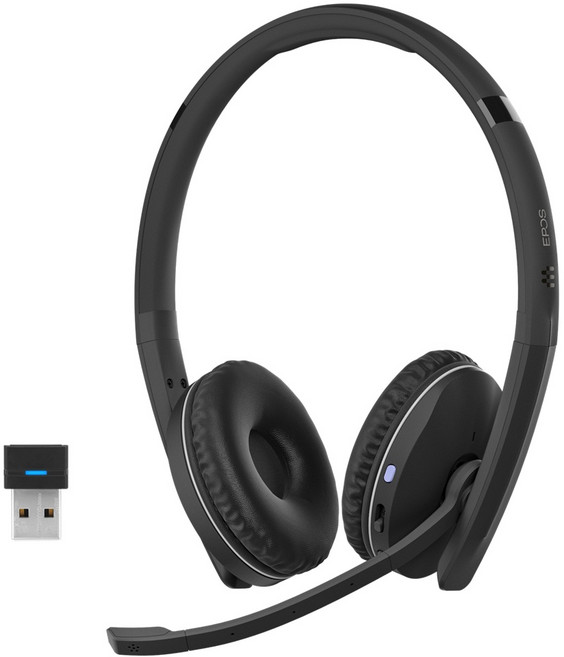 MS Teams호환 무선동글 포함 블루투스 헤드셋 화상회의 음악감상 채팅 노이즈캔슬링 마이크 EPOS Adapt260 2년보증