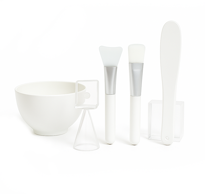 와일드 몬스터 모델링 팩 도구 5종 세트 실리콘 팩볼 팩브러쉬, 화이트