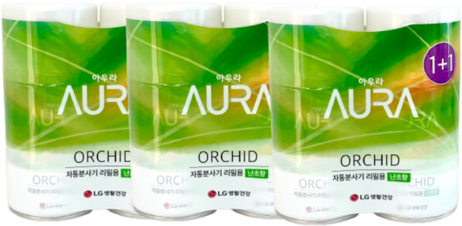 아우라 자동분사 리필 캔 난초향 280ml X 2입, 3세트