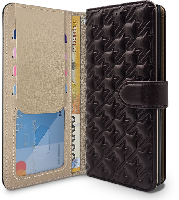 아리움스타 메이폴 퀼팅 가죽 지갑 카드 다이어리 핸드폰 케이스