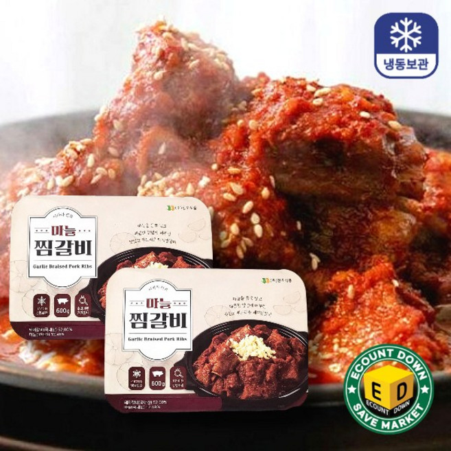 이바라 진 매운 마늘찜갈비, 600g, 2개