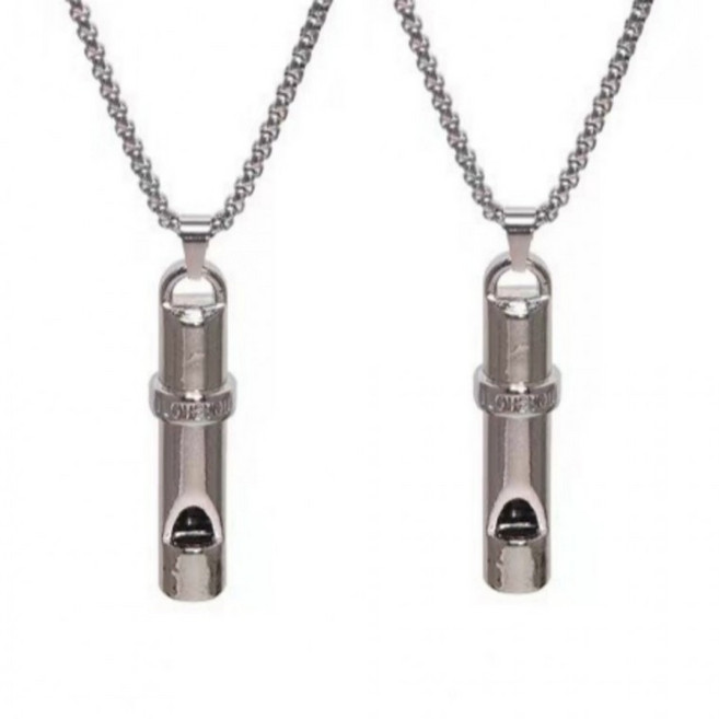 1+1 호신용 호루라기 목걸이 휘슬 팬던트