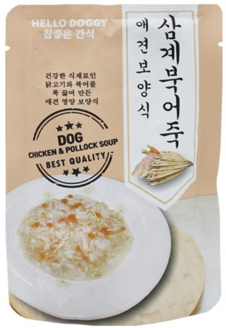 참좋은간식 삼계죽 강아지 간식 80g, 혼합맛(삼계/북어), 1개