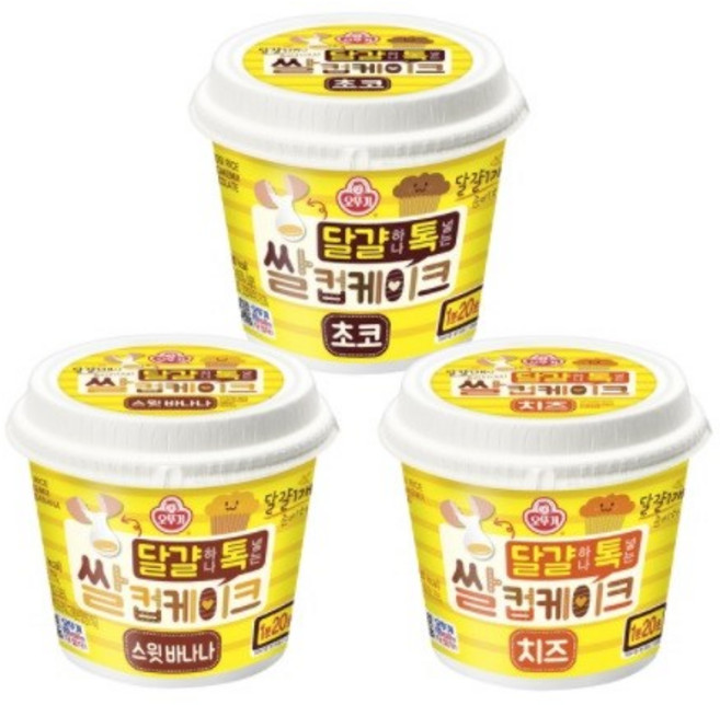 오뚜기 달걀 하나 톡 넣는 쌀 컵케이크 60g 초코 치즈 스윗바나나 빠른배송, 1개