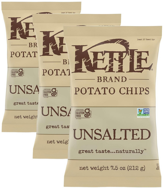 케틀 브랜드 감자칩 무염 케틀칩 7.5온스, Unsalted