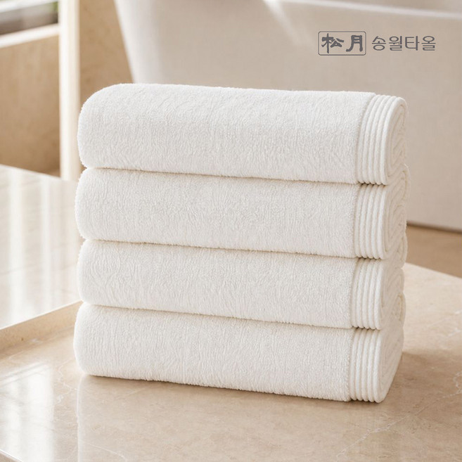 송월타월 소프트 세면타월 150g 30수, 화이트, 4세트