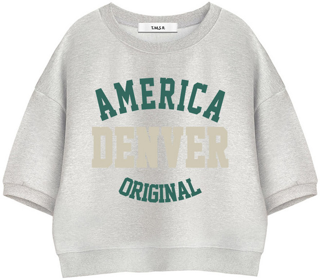 몰토벨리노 SF 덴버 세미오버핏 크롭 반팔 맨투맨