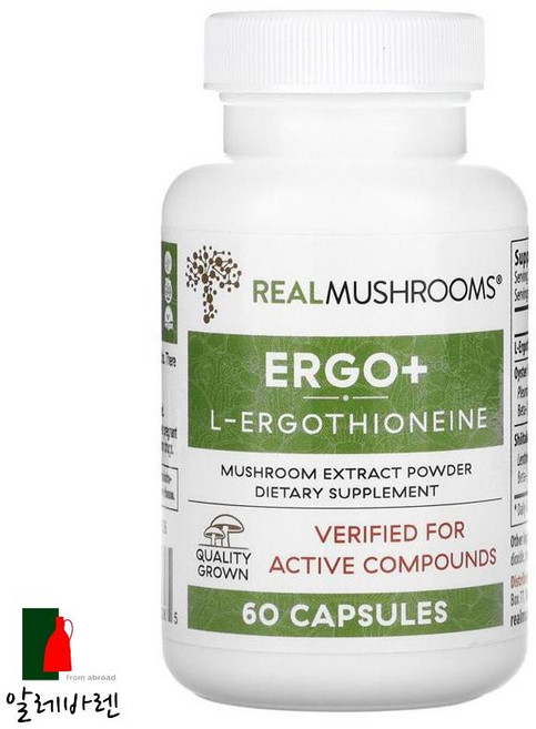 Real Mushrooms ERGO+ L-Ergothioneine 60정, 1개