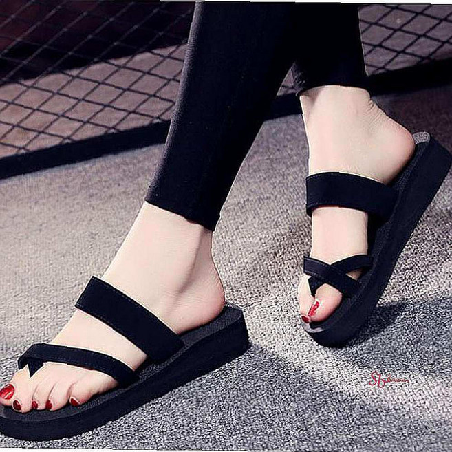 쪼리 여자 여성 체인 굽쪼리 키높이 굽있는 플립플랍 조리 플랫폼 통굽 스트랩 여름 편한efg360