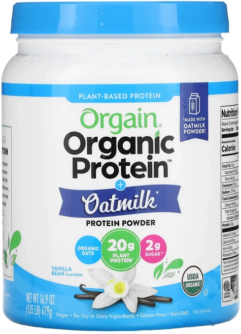 새해 건강을 선물하세요 Orgain 유기농 단백질 분말 오트밀 함유 식물성 바닐라빈 479g(1.05lb) 특별관리진행, Orgain유기농단백질분말오트밀함유식물성바닐라빈479g, 479g, 1개 - 쿠팡
