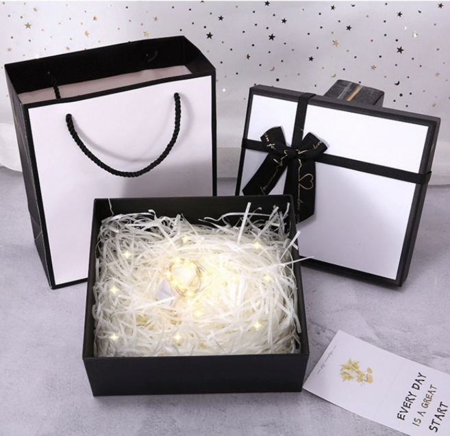 선물박스 세트 고급 포장상자 쇼핑백 포함 기프트박스, 1개, 블랙화이트