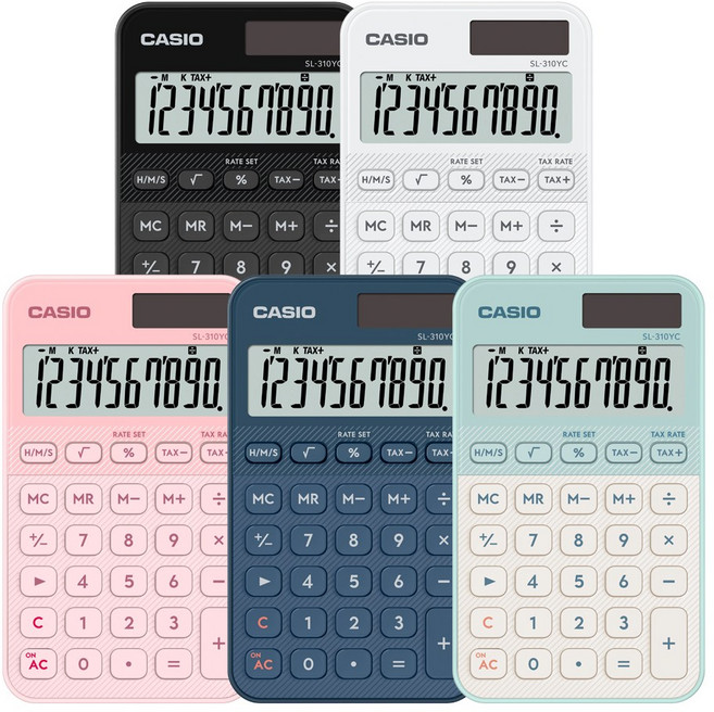 카시오 계산기 SL-310YC 미니 신모델 휴대용, 라이트핑크