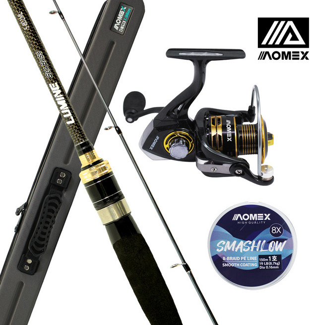 아오맥스 루마인 씨배스802 농어낚시대 세트 + 스피닝릴 4000번 + 합사줄 올카본 농어 낚시대, 802 낚시대+가방+스피닝릴4000번+합사줄