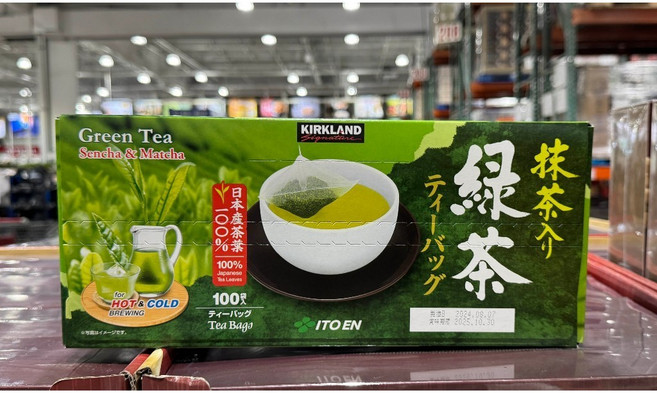 科克蘭 日本綠茶包 煎茶&抹茶, 1.5g, 1個, 100個裝
