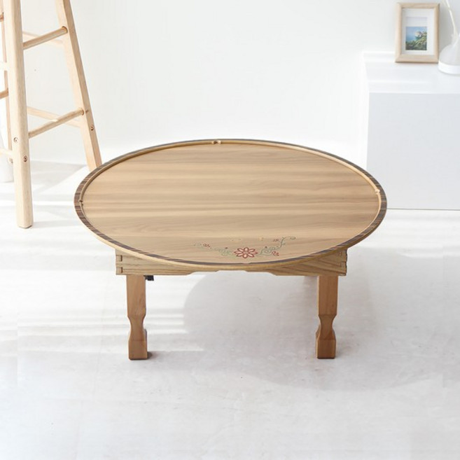 원2.0 메이플 당초상감 유전 접이식 원형밥상 60센티 2인용 3인용 원형상, 04_매화상감 메이플 원형밥상, 원60센티(2.0)