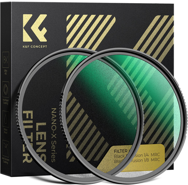 K&F CONCEPT Nano-X 1/4 블랙 미스트 필터 + 1/8 블랙 미스트 필터 세트, 72MM, 1개