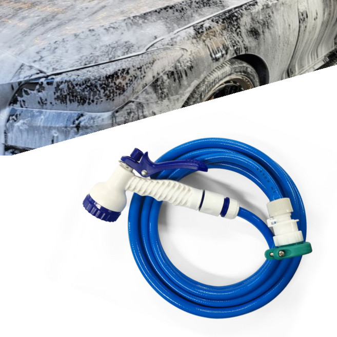 삼정크린마스터 원터치 세차 호스 원형 분사기 5m, 혼합색상, 2개