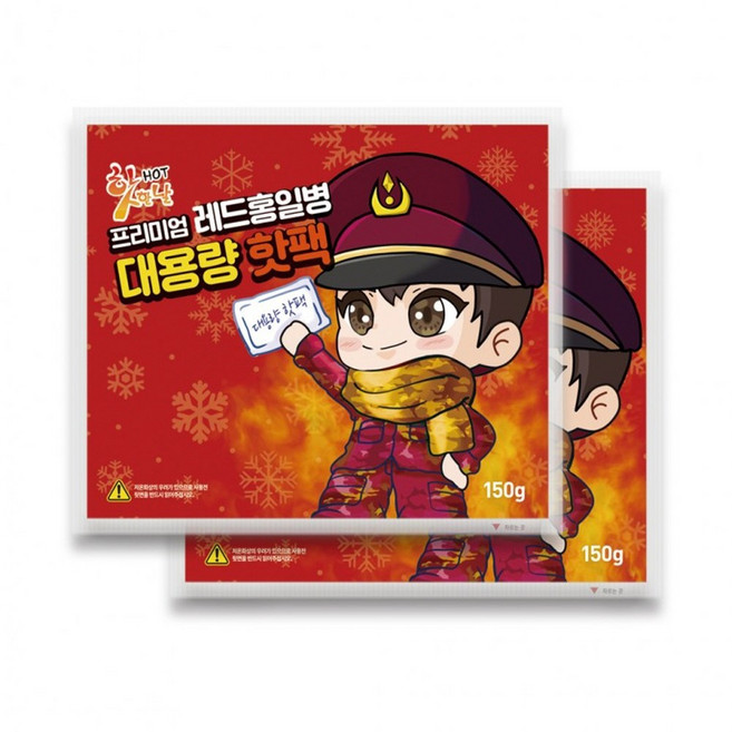 프리미엄 대용량 핫팩 150g (100g 대비 용량UP 지속력UP 온열기능 충분), 30개