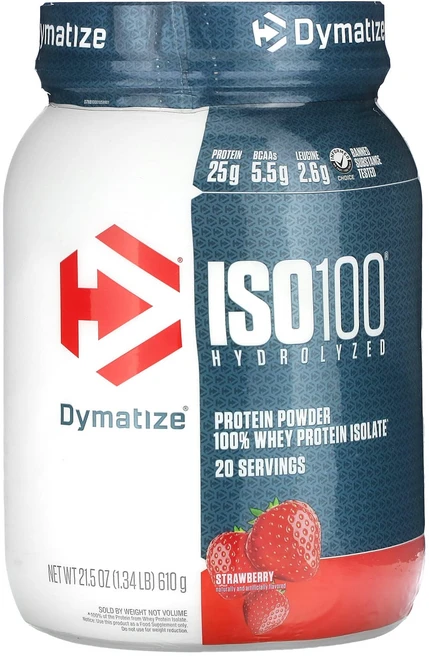 건강챙기세요 Dymatize ISO100® 가수분해 100% 분리유청단백질 딸기맛 610g(1.34lb) 백살까지오래오래, DymatizeISO100가수분해100분리유청단백질딸기, 610g, 1개 - 쿠팡